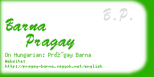 barna pragay business card